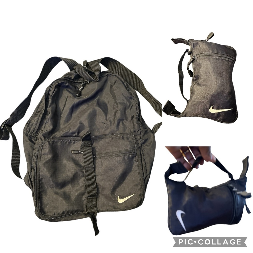 Nike Black Nylon Contractable Backpack - image 1